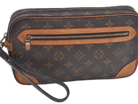 Auth Louis Vuitton Monogram Marly Dragonne GM M51825 Clutch Hand Bag Junk L0588 Online now