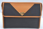 Authentic YVES SAINT LAURENT Clutch Hand Bag Purse PVC Leather Black L0415 Online now