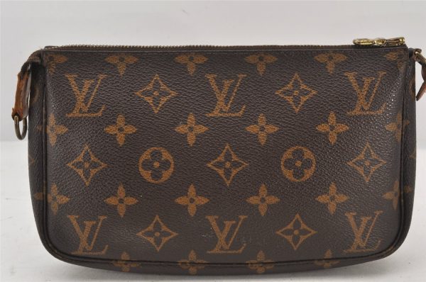 Authentic Louis Vuitton Monogram Pochette Accessoires Pouch M51980 LV 7410K For Sale