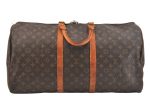 Authentic Louis Vuitton Monogram Keepall 55 Travel Boston Bag M41424 LV 7114K on Sale