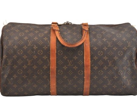 Authentic Louis Vuitton Monogram Keepall 55 Travel Boston Bag M41424 LV 7114K on Sale