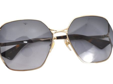 Authentic GUCCI Sunglasses GG 0818SA Titanium Plastic Black Gold 1852K Supply