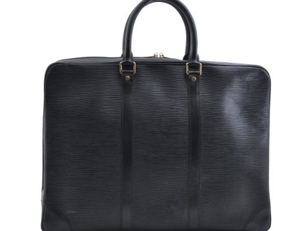 Authentic Louis Vuitton Epi Porte Documents Voyage Briefcase M59162 Black 6989K Online Hot Sale