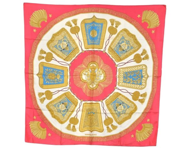 Authentic HERMES Carre 90 Scarf  Paste et Bavalerie  Silk Red 3543K Online