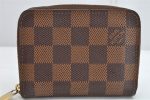 Authentic Louis Vuitton Damier Zippy Coin Purse Wallet N63070 LV 1563K For Sale