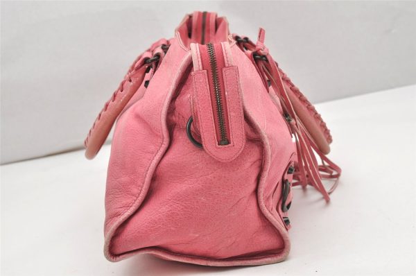 Auth BALENCIAGA Classic The Part Time 2Way Hand Bag Leather 168028 Pink 5274K For Discount