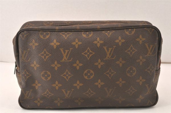 Auth Louis Vuitton Monogram Trousse Toilette 28 Clutch Hand Bag Old Model 6466K Discount