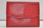 Authentic Louis Vuitton Epi Porte Monnaie Simple Coin Purse Red M63417 LV 4672K on Sale