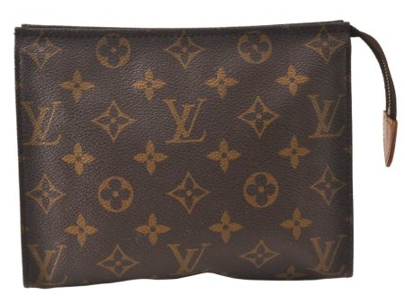 Auth Louis Vuitton Monogram Poche Toilette 19 M47544 Cosmetics Pouch Junk 6478K For Discount