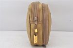 Authentic YVES SAINT LAURENT Clutch Hand Bag Purse PVC Leather Beige 7315K Supply