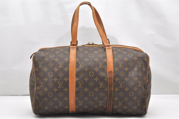 Authentic Louis Vuitton Monogram Sac Souple 45 Hand Boston Bag M41624 LV 4104K For Sale