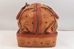 Authentic MCM Visetos Leather Vintage Boston Travel Bag Brown 7037K Hot on Sale