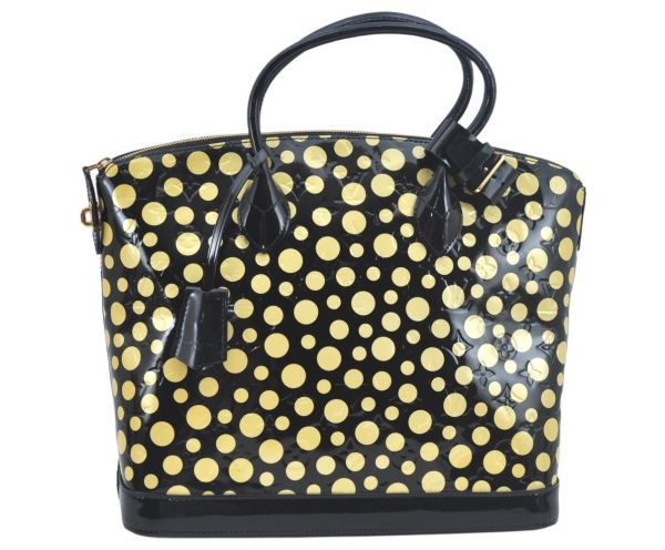 Louis Vuitton Vernis Dots Infinity LockitMM Yayoi Kusama Hand Bag Black LV L0594 Discount