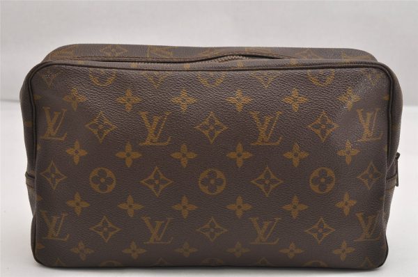 Auth Louis Vuitton Monogram Trousse Toilette 28 Clutch Hand Bag Old Model 1658K Cheap