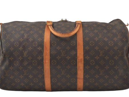 Authentic Louis Vuitton Monogram Keepall 55 Travel Boston Bag M41424 LV 7334K on Sale