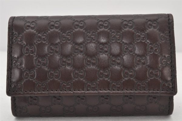 Authentic GUCCI Micro Guccissima Leather 6 Hooks Key Case 278633 Brown 4094K For Cheap