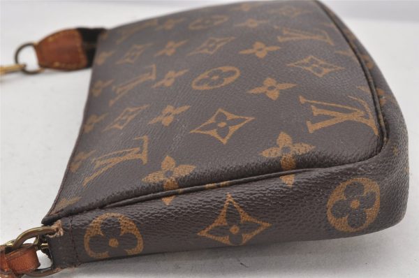 Authentic Louis Vuitton Monogram Pochette Accessoires Pouch M51980 LV 7410K For Sale