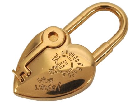 Authentic HERMES Cadena Padlock Le fantasie Heart Gold Plating Junk 4439K Fashion