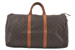 Authentic Louis Vuitton Monogram Keepall 50 Travel Boston Bag Old Model LV 7148K For Sale