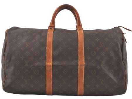 Authentic Louis Vuitton Monogram Keepall 50 Travel Boston Bag Old Model LV 7148K For Sale