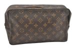 Auth Louis Vuitton Monogram Trousse Toilette 28 Clutch Hand Bag LV Junk 7373K Hot on Sale