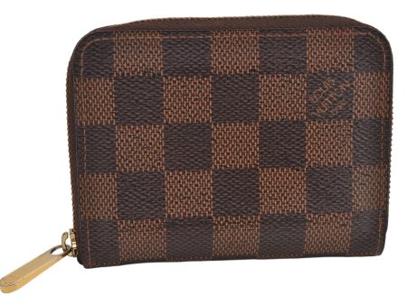 Authentic Louis Vuitton Damier Zippy Coin Purse Wallet N63070 LV 2970K Online now