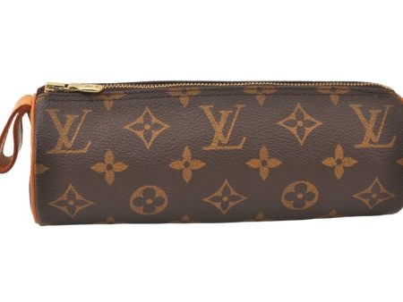 Authentic Louis Vuitton Monogram Trousse Ronde Pen Case Pouch M47630 Junk 5417K For Sale