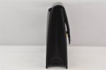 Authentic YVES SAINT LAURENT Vintage Clutch Hand Bag Purse Leather Black 7489K Discount