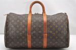 Authentic Louis Vuitton Monogram Keepall 45 Travel Boston Bag M41428 LV 7363K Sale