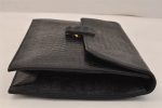 Authentic YVES SAINT LAURENT Vintage Clutch Hand Bag Purse Leather Black 2743K Supply