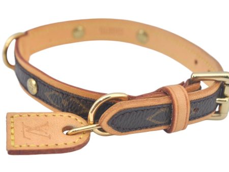 Authentic Louis Vuitton Monogram Collar Baxter MM Dog Collar M58071 LV L0356 Sale