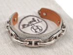 Authentic HERMES Legato GP Chaine d Ancre Leather Bangle Bracelet Gray 2793K Online Sale