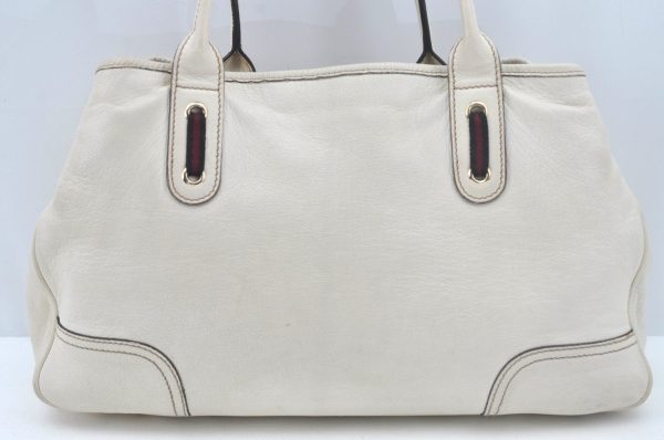 Authentic GUCCI Princy Leather Shoulder Tote Bag 163805 White L0647 Online now