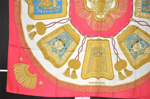 Authentic HERMES Carre 90 Scarf  Paste et Bavalerie  Silk Red 3543K Online