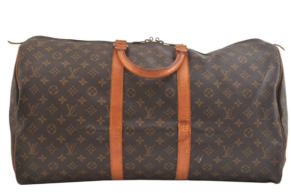 Authentic Louis Vuitton Monogram Keepall 55 Travel Boston Bag M41424 LV 2915K Sale