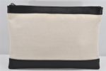 Authentic BALENCIAGA Navy Clip M Clutch Bag Canvas Leather 373834 White 2619K Online now