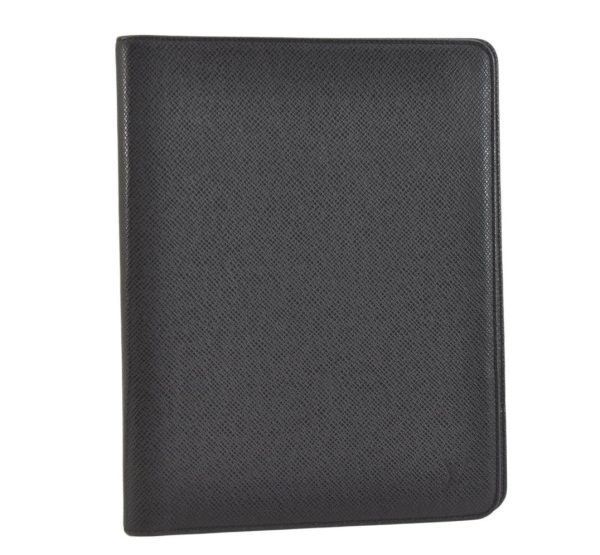 Authentic Louis Vuitton Taiga Agenda Bureau Notebook Cover Black R20409 LV 7554K Fashion