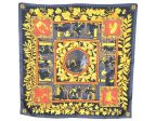 Authentic HERMES Carre 90 Scarf  Musique des dieux en soie  Silk Gray 3991K Online Sale