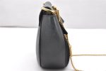 Authentic Chloe Drew Suede Leather Chain Shoulder Cross Body Bag Black 2644K Sale