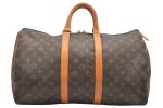 Authentic Louis Vuitton Monogram Keepall 45 Travel Boston Bag M41428 LV 4079K For Sale