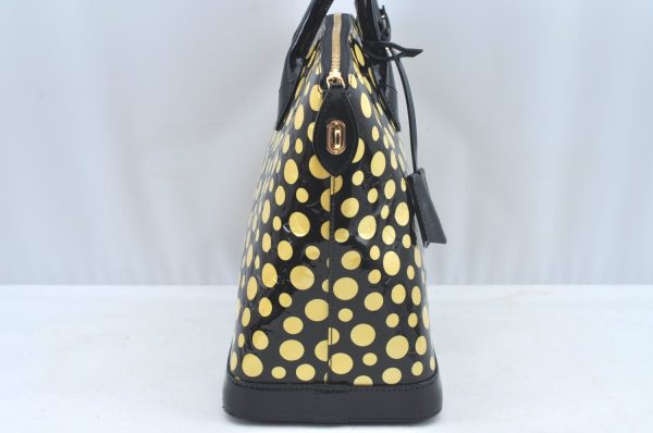 Louis Vuitton Vernis Dots Infinity LockitMM Yayoi Kusama Hand Bag Black LV L0594 Discount