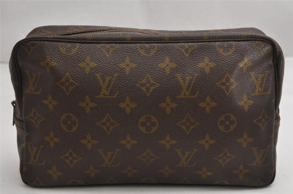 Auth Louis Vuitton Monogram Trousse Toilette 28 Clutch Hand Bag Old Model 1658K Cheap