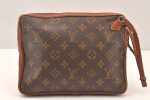 Authentic Louis Vuitton Monogram Pochette Sport Clutch Hand Bag Old Model 6181K Sale