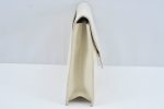 Authentic YVES SAINT LAURENT Clutch Hand Bag Purse Leather White L0270 Supply