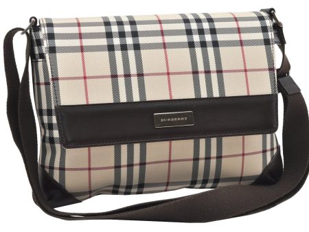 Authentic BURBERRY Nova Check Shoulder Cross Bag Canvas Leather Beige 7094K on Sale