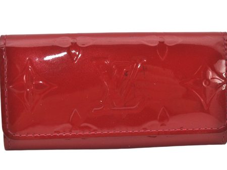 Authentic Louis Vuitton Vernis Multicles 4 Four Hooks Key Case M91976 Red 4879K Online now