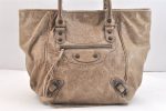 Authentic BALENCIAGA Classic The Sunday Tote Hand Bag Leather 228750 Brown 7567K For Cheap