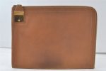 Authentic HERMES Vintage Documents Case Leather Brown 6797K Sale