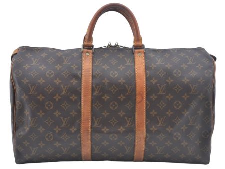 Authentic Louis Vuitton Monogram Keepall 50 Travel Boston Bag M41426 LV L0301 For Sale