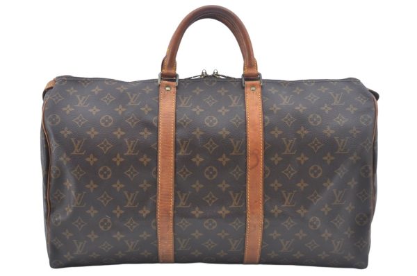 Authentic Louis Vuitton Monogram Keepall 50 Travel Boston Bag M41426 LV L0301 For Sale